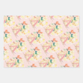 Feuille De Papier Cadeau monogramme monogramme de papillon moderne élégant (Devant 2)