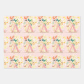 Feuille De Papier Cadeau monogramme monogramme de papillon moderne élégant (Devant)