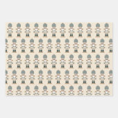 Feuille De Papier Cadeau Monogramme Neutre Noisette de Noël (Devant 2)