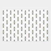 Feuille De Papier Cadeau Monogramme Neutre Noisette de Noël (Devant)