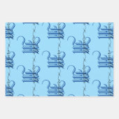 Feuille De Papier Cadeau monogramme nom commercial personnalisé initial ble (Devant 2)