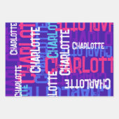 Feuille De Papier Cadeau Monogramme Nom répétitif Motif Anniversaire (Devant 3)