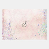 Feuille De Papier Cadeau Monogramme Personnaliser Parties scintillant rose (Devant 2)