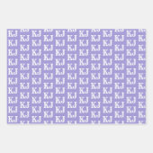Feuille De Papier Cadeau Monogramme photo blanc pourpre (Devant 2)