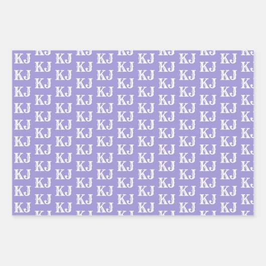 Feuille De Papier Cadeau Monogramme photo blanc pourpre (Devant 2)