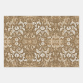 Feuille De Papier Cadeau Monogramme rustique Motif : Style Tan & Crème (Devant 2)