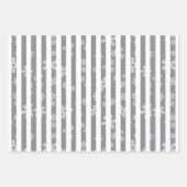 Feuille De Papier Cadeau Monotone moderne noir blanc flocon de neige (Devant)