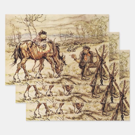 Feuille De Papier Cadeau Monsieur Toad et la Gitane par Arthur Rackham (Lot)