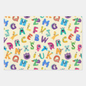 Feuille De Papier Cadeau Monster Enfants ABC Silly Alphabet Monsters (Devant)