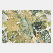 Feuille De Papier Cadeau Monstera Leaf Majesty & Gold Tropical Palms (Devant)