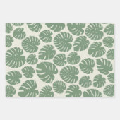 Feuille De Papier Cadeau Monstera - Vert (Devant)