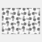 Feuille De Papier Cadeau Monstre de Cyborg dessin esquissé (Devant 3)