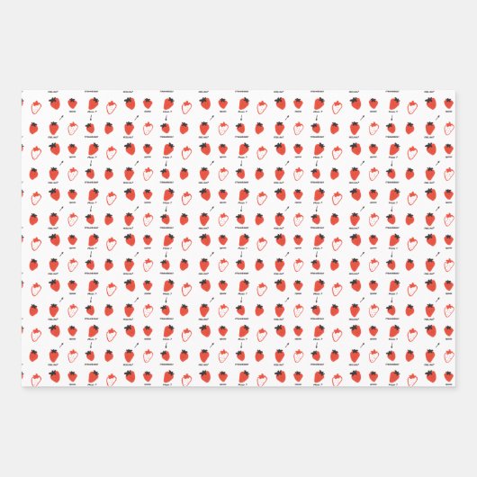 Feuille De Papier Cadeau Mood Strawberry Seamless Pattern Wrapping Paper (Devant 3)