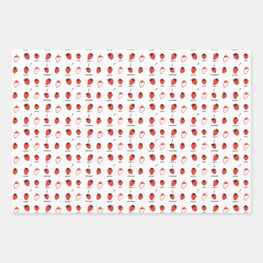 Feuille De Papier Cadeau Mood Strawberry Seamless Pattern Wrapping Paper (Devant)