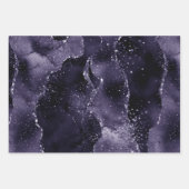 Feuille De Papier Cadeau Moody Agate | Midnight Indigo Deep Purple Glam (Devant)