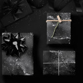 Feuille De Papier Cadeau Moody Agate | Onyx Black Silver Vampy Goth Parties