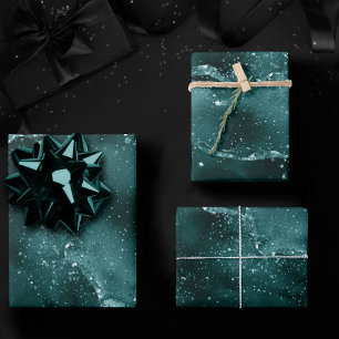 Feuille De Papier Cadeau Moody Agate Turquoise Vert Malachite Riche Joyau