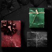 Feuille De Papier Cadeau Moody Agates | Luxe Holiday Rouge Vert et Noir