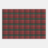 Feuille De Papier Cadeau Moody Burgundy and Hunter Green Stripe Plaid Xmas (Devant)