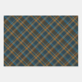 Feuille De Papier Cadeau Moody Diagonal Navy, Brown and Copper Tartan Plaid (Devant)