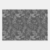 Feuille De Papier Cadeau Moody Modern Traditionnelle Noir & Blanc Noël (Devant 3)