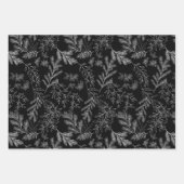 Feuille De Papier Cadeau Moody Modern Traditionnelle Noir & Blanc Noël (Devant)