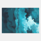 Feuille De Papier Cadeau Moody Ocean Waves Under Stormy Sky – Abstract Seas (Devant 2)