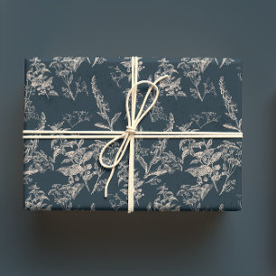 Feuille De Papier Cadeau Moody & Romantic Dark Fleur sauvage