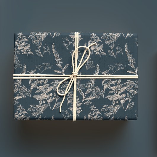 Feuille De Papier Cadeau Moody & Romantic Dark Fleur sauvage