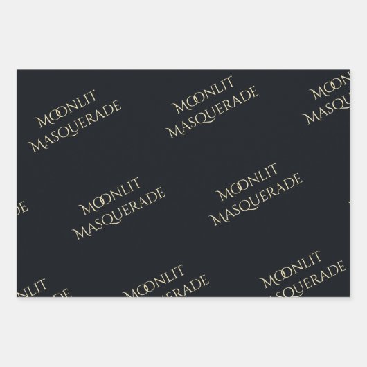 Feuille De Papier Cadeau Moonlit Masquerade Elegant Halloween (Devant 2)