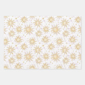Feuille De Papier Cadeau Moons Stars & Purple Flowers Baby Shower (Devant 2)