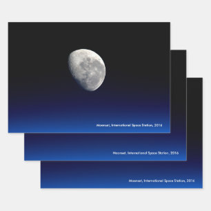 Feuille De Papier Cadeau Moonset, Station spatiale internationale, 2016