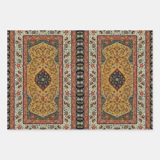 Feuille De Papier Cadeau Moquette Perse antique Design élégant (Devant 3)