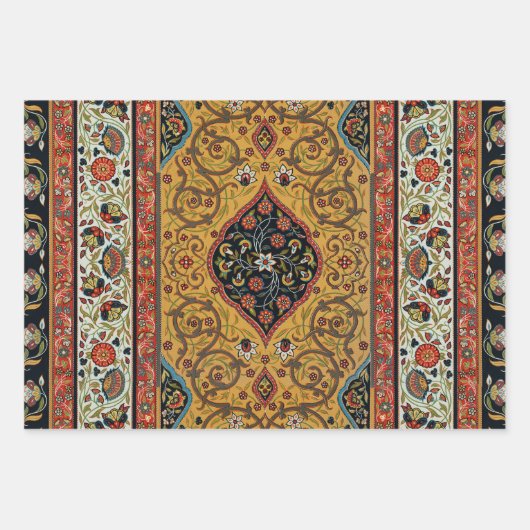 Feuille De Papier Cadeau Moquette Perse antique Design élégant (Devant)