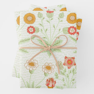Feuille De Papier Cadeau Morris Daisy, motif floral classique victorien