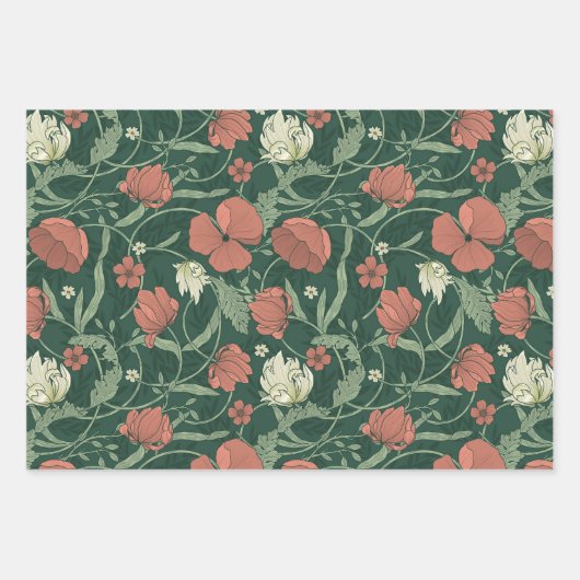 Feuille De Papier Cadeau Morris Garden Motif Floral (Devant)