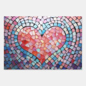 Feuille De Papier Cadeau Mosaic Valentines Coeurs de Jour Élégant Chic 3 pc (Devant 2)