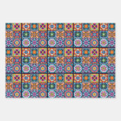 Feuille De Papier Cadeau Mosaïque florale conception de carreaux 8 (Devant)