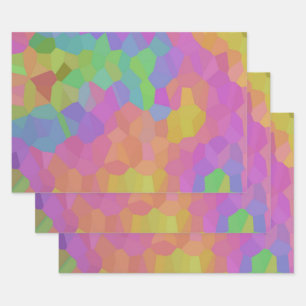 Feuille De Papier Cadeau Mosaïques à l'huile arc-en-ciel