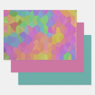 Feuille De Papier Cadeau Mosaïques à l'huile arc-en-ciel