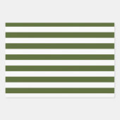 Feuille De Papier Cadeau Moss foncé Grandes vertes et blanches (Devant)