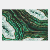 Feuille De Papier Cadeau Moss Green Geode et Crystals Art numérique (Devant 2)