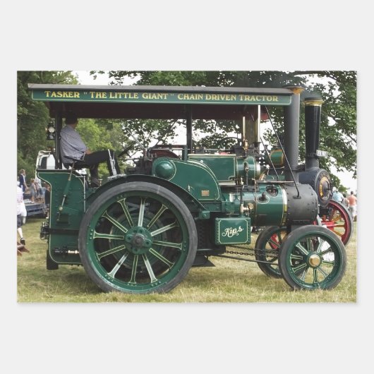 FEUILLE DE PAPIER CADEAU MOTEUR DE TRACTION DE VAPEUR (Devant)