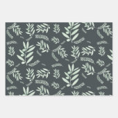Feuille De Papier Cadeau Motif à branche d'olivier naturel (Devant 2)