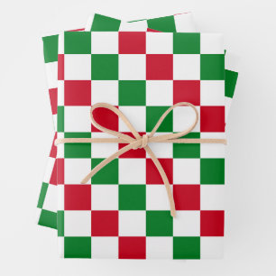 Feuille De Papier Cadeau Motif à carreaux de Noël classique