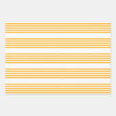 Feuille De Papier Cadeau Motif à cinq bandes jaune et blanc ensoleillé (Devant)