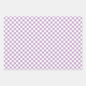 Feuille De Papier Cadeau Motif À damiers blanc violet (Devant 2)