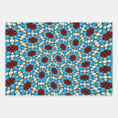 Feuille De Papier Cadeau Motif à fleurs bleu ciel (Devant 2)