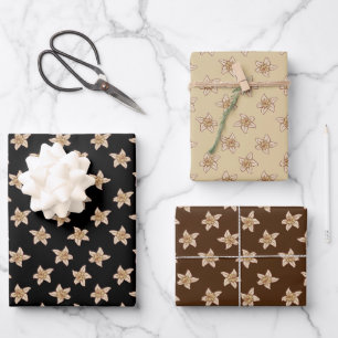 Feuille De Papier Cadeau Motif à fleurs de vanille