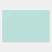 Feuille De Papier Cadeau Motif à fleurs intertissé bleu foncé et menthe (Devant 3)